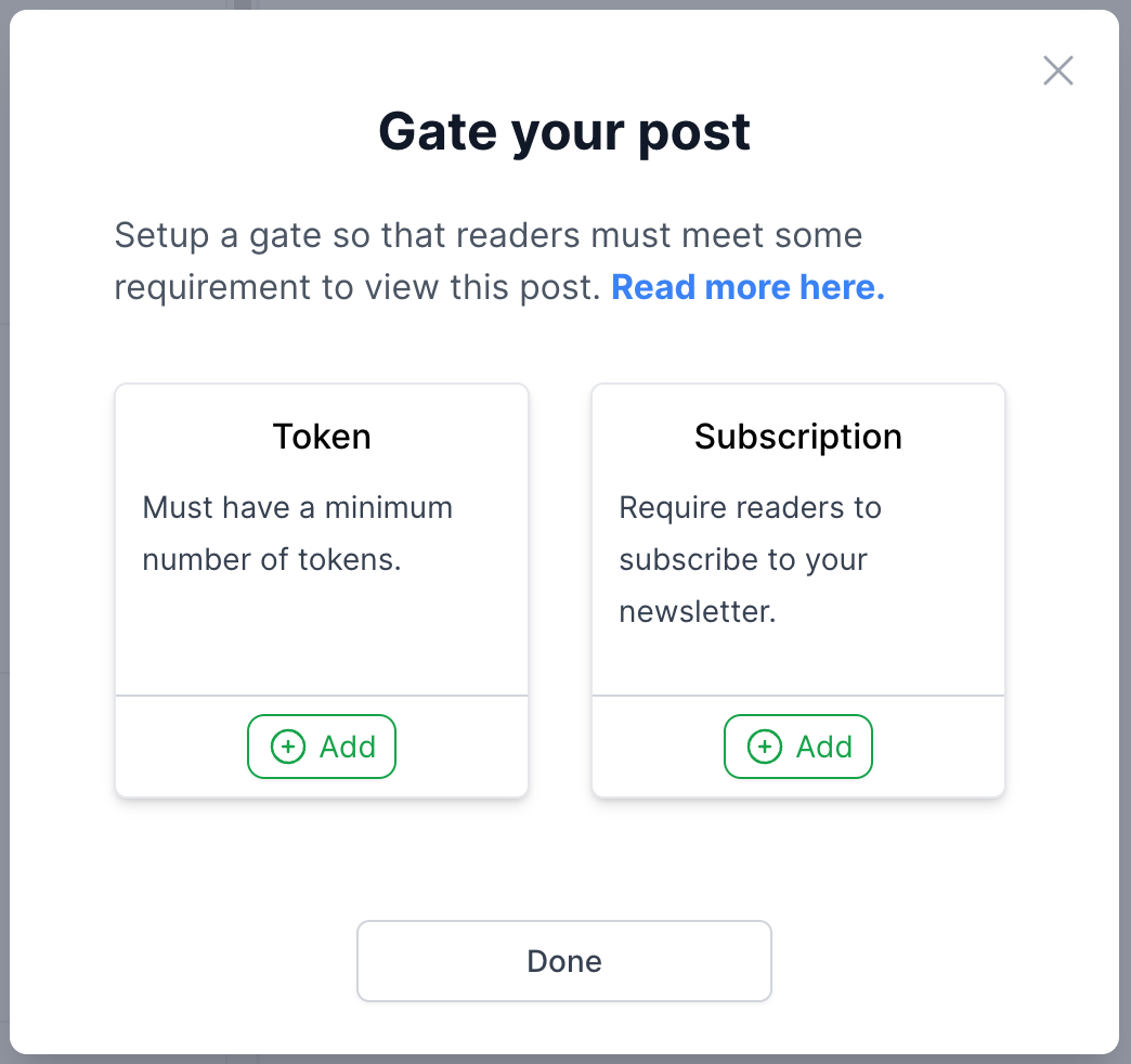 Gating wizard gate type choice